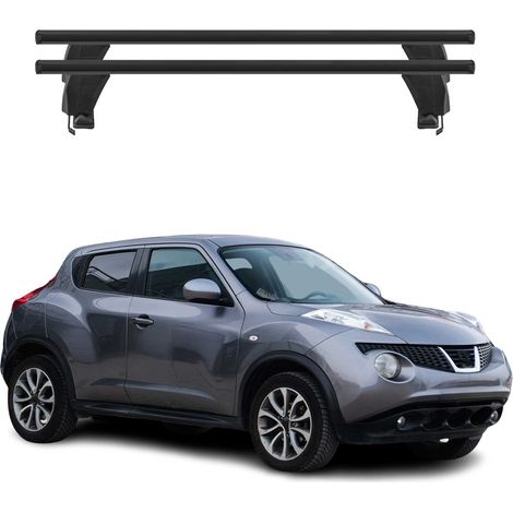 OMAC Dachträger Querträger Alu für Nissan Juke I 2010-2019 – Abschließbar – T-Nut – City-Crash-getestet – Max. 50 kg Schwarz (1/5)