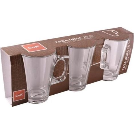 26 cls taza cafe con leche vaso con asa india - caja 3 unidades (1/2)