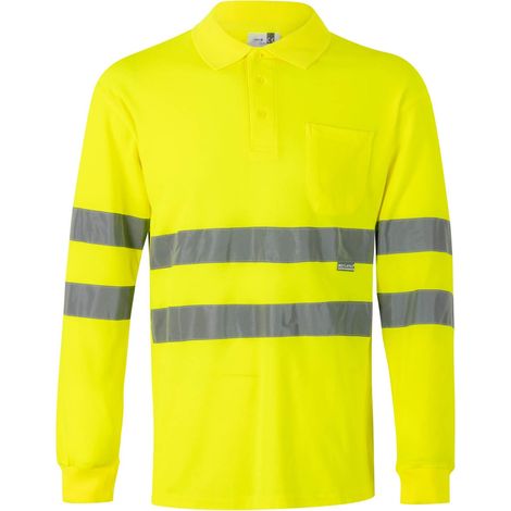 Polo manches longues haute visibilité VELILLA Jaune Fluo M
