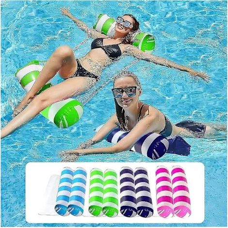 Lot de 4 matelas gonflables pour piscine, hamac aquatique, accessoires de piscine polyvalents (selle, chaise longue, hamac, flotteur) (1/5)