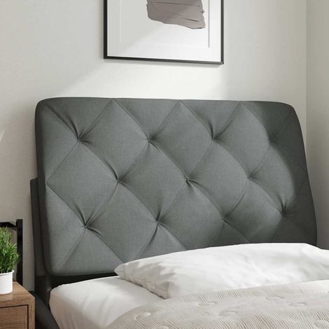 Coussin de tête de lit gris foncé 80 cm tissu (1/5)