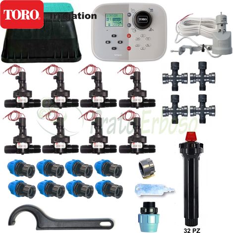 Kit de riego Toro Tempus de 8 zonas y 24V con aspersores