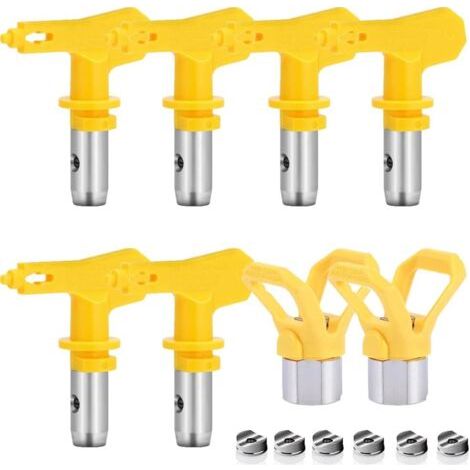 QORVA-6 pièces Buse Airless,Buse Pistolet Airless pour Pistolet à Peinture Haute Pression (Tapez 209,315,415,517,523,619)