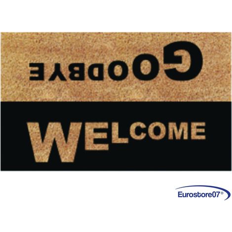 Zerbino cocco "welcome to our home" in cocco mm.15 pvc antiscivolo cm.40x70 (1/4)