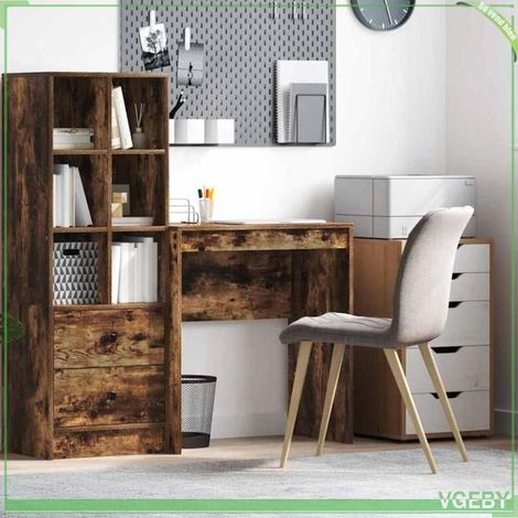 Bureau - ABI - Chêne fumé - 70 x 40 x 76 cm - Design moderne et élégant (1/5)