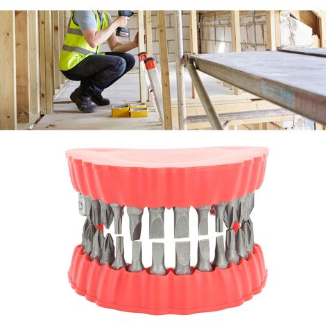 Porte-embout de foret pour prothèse dentaire - Ornement pour embout de tournevis en forme de dent avec outil de coupe (1/5)