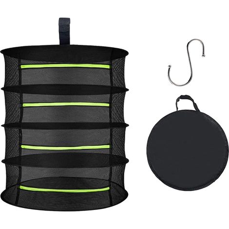 Filet de Séchage pour Herbes Aromatiques, 4 Couches avec Fermeture éclair, Extérieur Filet Pliable à Suspendre pour Herbes, épices, Plante Légumes, Fruits, 60x80cm (1/5)