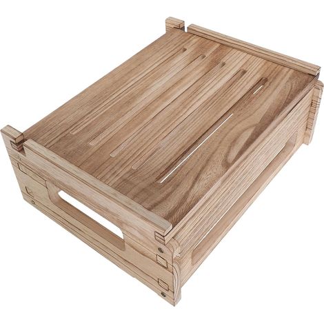 Boîtier Routeur Mural en Bois Gestion des Câbles, Étagère de Rangement pour Modem et Multiprise, Cache-boîtier Wi-FI pour Bureau et Salon, Organisateur de Câble Fonctionnel (1/5)
