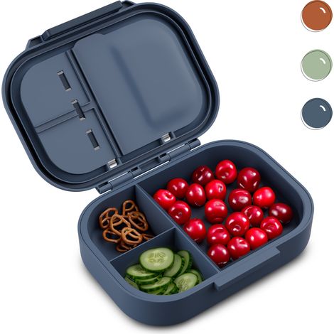 Klarstein Bunko - Lunchbox, 3 scomparti, incl. 3 pz. Posate ca. 21 x 14,5 x 5,5 cm