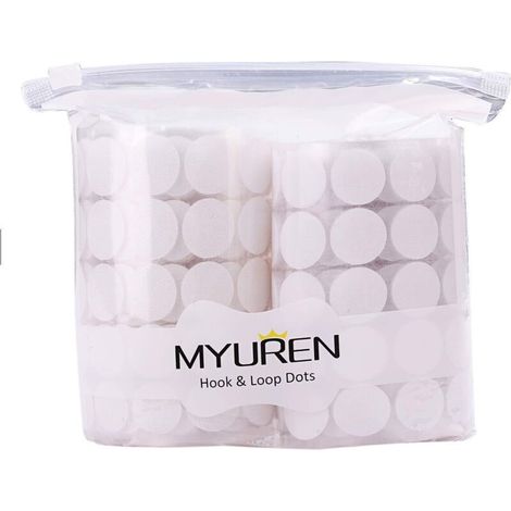Pastilles auto-adhésives blanches, 500 pièces Velcro 10mm, pour bureau et école.