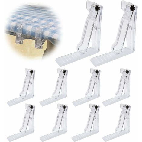 30 Pcs Pince a pour Nappe de Table Epaisse, Pince Nappe L'intérieur et Exterieur en Plastique, Attache Fixe Nappe de Table avec Ressort, Pour table de Jusqu’à 4.8 cm D’épaisseur (Transp (1/5)