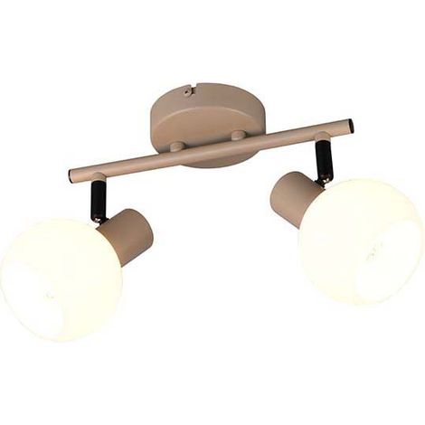 Deckenleuchte Wandlampe Flurleuchte warm beige Metall E14 2-flammig L 25 cm