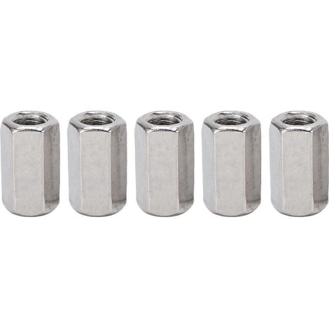 5 Stück metrische Sechskant-Kupplungsmuttern M12 x 1,75 19 L35 mm Edelstahl lange Stangenkupplungs-Sechskantmuttern für Hangi