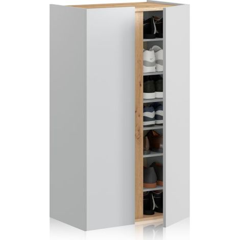 Armario zapatero Eitan Blanco Artik (Blanco Mate) - Roble Nodi (ancho) x 102cm (alto) (1/5)
