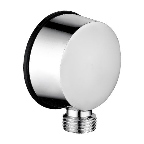 Prise d'eau plate ronde 57,5 mm Raccords 1/2" M support pour douche douille ronde chrome'e