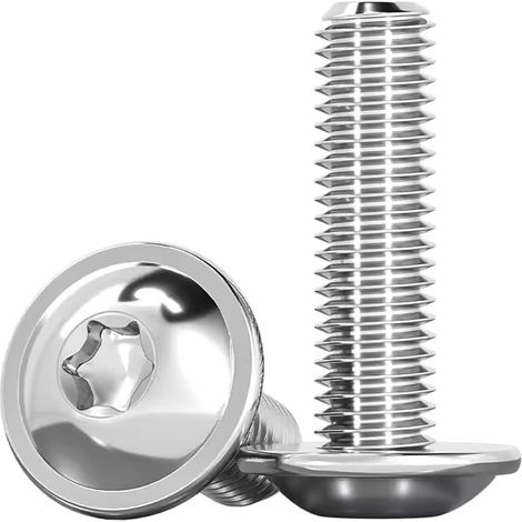 Vis Pour Machines 10 Pièces M8x25mm Torx à Tête Plate Avec Bride Bombée ISO 7380-2 Acier Inoxydable A2 V2A Filetage Complet (1/5)