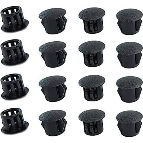 20 Pièces 12mm Bouchons en Plastique Rond, Cache Trou Meuble, Cache Trou Plastique, Noir, Bouchon de Trou de Percage pour Verrouillage Trou Meubles