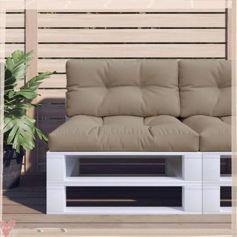 360609 Coussin de palette taupe 80x40x12 cm tissu (1/5)