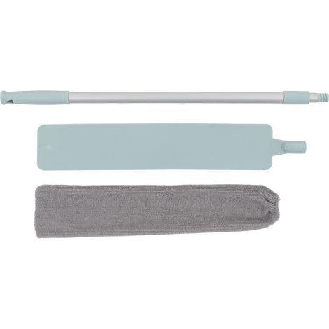 Brosse à Poussière avec Manche Aluminium Extensible 55 Pouces, Tête Plate Microfibre Lavable et Élastique (1/5)