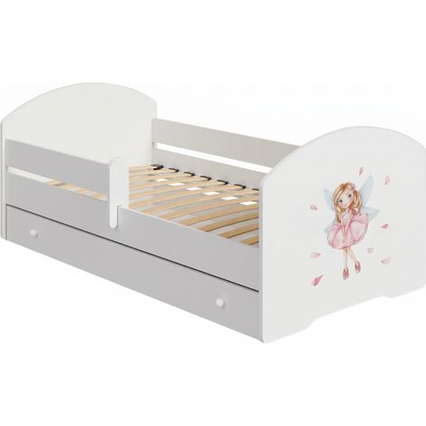 Lit d'enfant LUK avec tiroir et tringle 70x140 Girl with wings