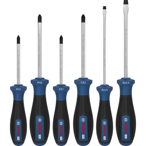 Bosch PRO Hand Tool - Screwdriver PRO Screwdriver Set PH/PZ/SL, 6 pcs 1600A039PD (1/5)