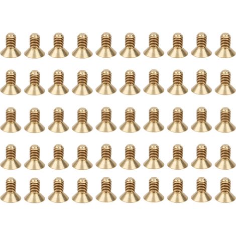 Lot de 50 vis à tête fraisée M3 x 6 mm, cuivre pur, six pans creux, visserie industrielle