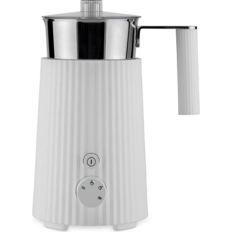 Alessi Plissé MDL13 W - Cappuccinatore Multifunzione ad Induzione, in Resina Termoplastica con Bricco in Acciaio Inossidabile, Spina Europea, 600 W, 35 cl, Bianco (1/5)