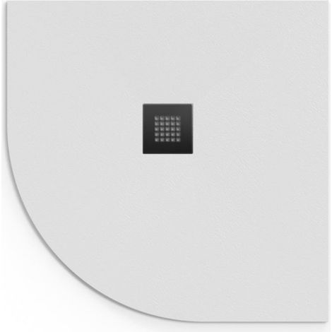 Swiss Aqua Technologies Alek Viertelkreis-Duschwanne 90x90cm mit Siphon, aus Gussmarmor, Weiss (SATALEK90SB-S)