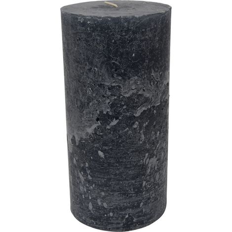 Libra Rustica Pillar Candle - Paraffin - L10 x W10 x H20 cm - Dark Grey