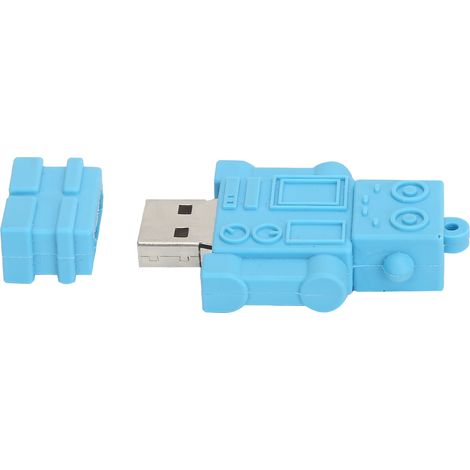 Clé USB 64GB Design Robot Bleu Cartoon - Transfert Rapide, Stockage Portable