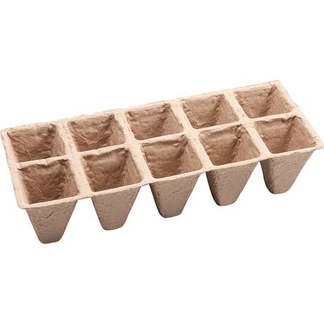 Lot de 4 Plateaux de Semis en Pulpe Biodégradable – 10 Compartiments Épais Sans Trou pour Jardinage Domestique (1/3)