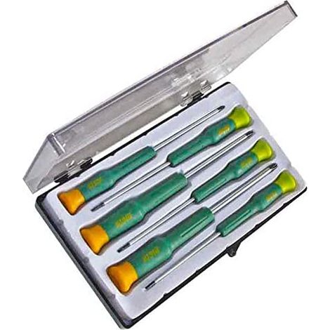 Set mit 6 3ph 3 flachen DMV MOTA-Präzisionsschraubendrehern