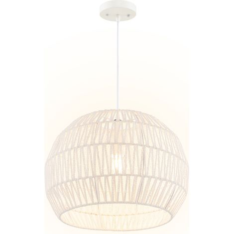 Lampadario a sospensione in bambù regolabile 44 x 33 cm atmosfera accogliente regolabile in altezza in carta beige 200020060