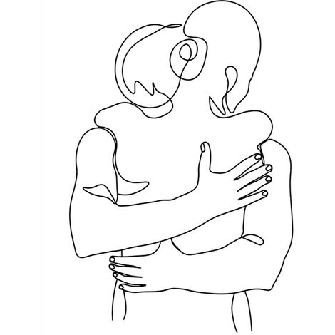 Lignes abstraites Femmes toile peinture au pistolet noyau baiser amoureux noir et blanc peinture décorative minimaliste pour salon (1/5)