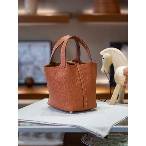 Sac seau à main, fil ciré semi-fait main, cuir de vachette TC, panier à légumes 18/22 cm (1/3)