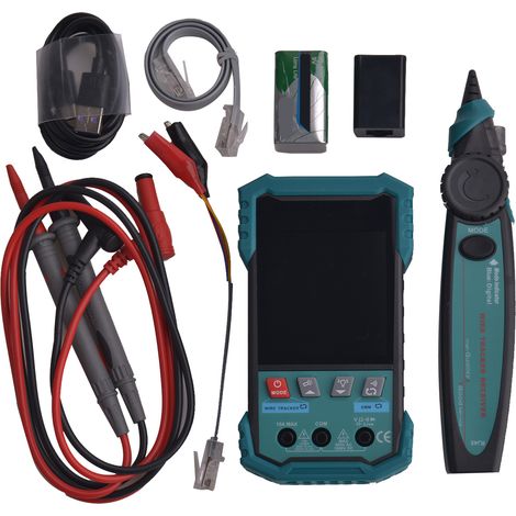 Tester per cavi di rete con funzione PoE, multimetro digitale per tracciamento, localizzatore di cavi portatile, misurazione della lunghezza, torcia a LED ET623. (1/5)