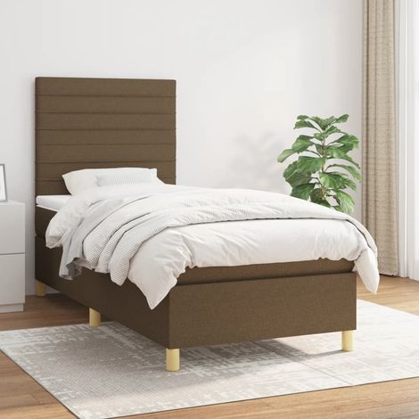 Boxspringbett mit Matratze Dunkelbraun 80x200 cm Stoff (1/5)