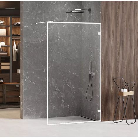Paroi de douche à l'italienne blanche avec cadre 120 cm SANTORINI WHITE (1/4)