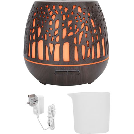 Diffuseur d'air ultrasonique creux pour bureau à domicile, avec fonction veilleuse, humidificateur, prise UK (110-240V). (1/5)