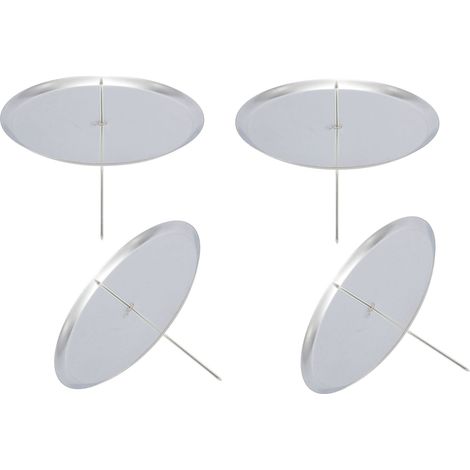 4er Set Kerzenpick mit Dorn - 7 cm - silber