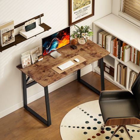 Escritorio Industrial 120x60x76 cm Mesa de Ordenador Patas de Acero para Casa Oficina Estudio Marrón Rústico
