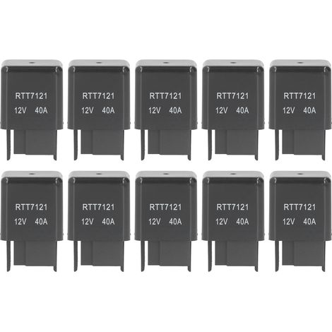 RTT7121 4-poliges 40A 12V Kfz-Relais, kompatibel mit 90987 02006 056700 6912, Set mit 10 Kfz-Stromversorgungsrelais