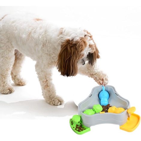 Distributore automatico di cibo a pulsante, giocattolo interattivo per cuccioli, alimentazione lenta per l'addestramento, per cani e gatti. (1/4)