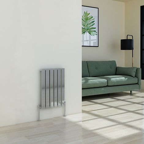 Warmehaus Chrome Radiator Flat Panel Horizontal Single 600x408mm (1/3)