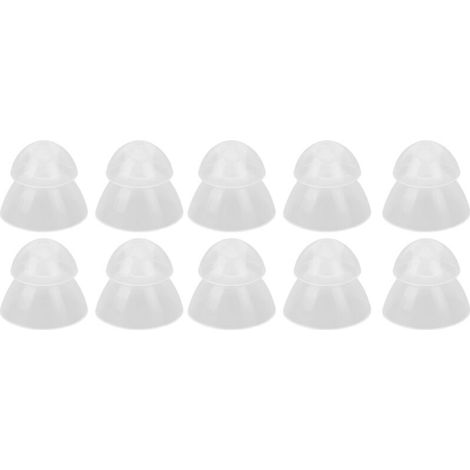 10 Pcs Bouchons d'Oreille Silicone Doux Amplificateurs Auditifs, Anti-Statique Double Couche Fermée Transparente (1/5)