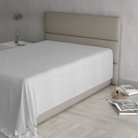 Lenzuolo Sopra MAX COLOR Singolo 150x300 cm, 100% Cotone Made in Italy – Lenzuola Letto Singolo in Tinta Unita - GRIGIO CHIARO (1/4)