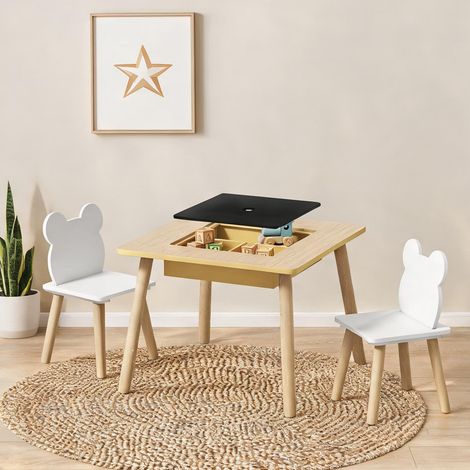 Ensemble table et chaises enfant madeira e Branco 60 x 60 x 44 cm (1/5)
