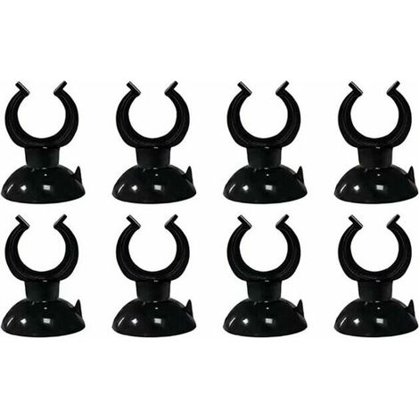 Suction Cup Aquarium Suction Cup Holder Clips for Aquarium Suction Cup Heater Plastic Black for Water Tube,,8 Pieces,