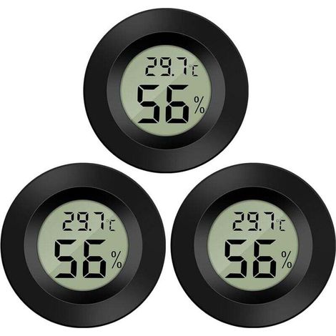 Mini-Digital-LCD-Thermometer-Hygrometer -50-70℃ 10%-99% RH Tragbar für Büro Küche Luftbefeuchter Inkubatoren Reptilien (3 Stück)