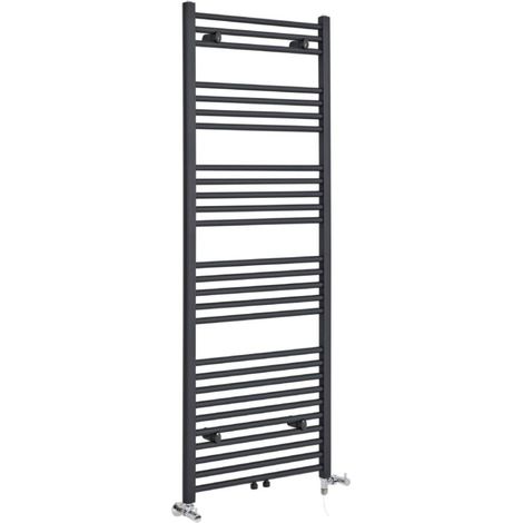 Hudson Reed Neva - Sèche-Serviettes Design Mixte Moderne - Raccordement Central - Anthracite - 160 cm x 60 cm